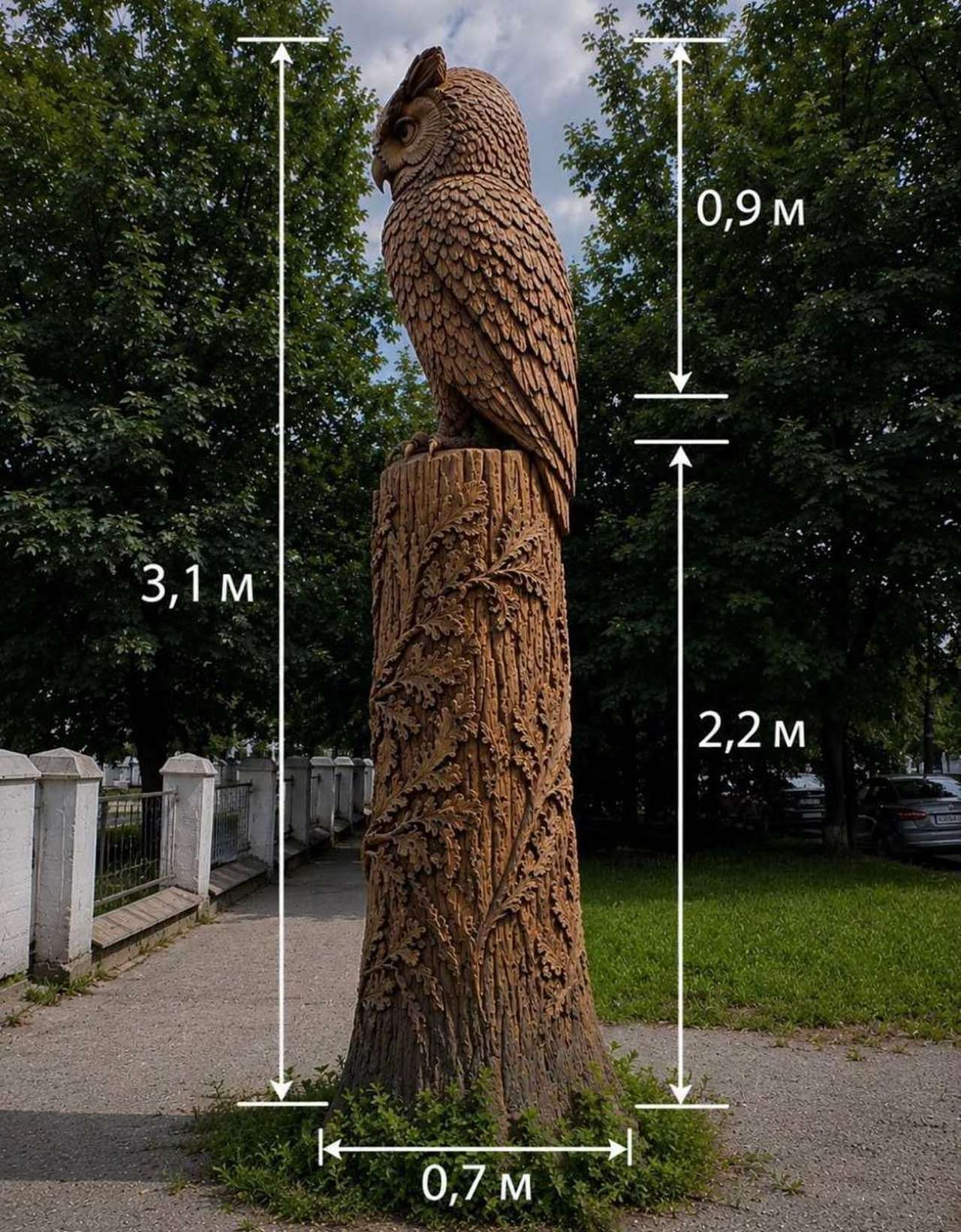 В Полтаве из засохшего дуба создадут трехметровую скульптуру совы - фото